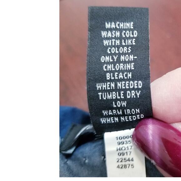 I N C International Concepts Tiered Sleeve Off The Shoulder Blouse Size XLg Blue - Picture 9 of 9